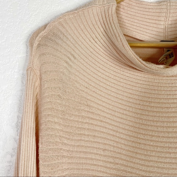 Free People Light Pink Lover Rib Thermal Split Back Sweater - Picture 4 of 11